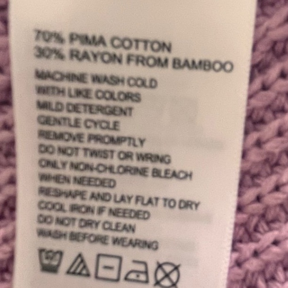 Tommy Bahama Lilac Pink Pima Cotton Bamboo Shaker Knit Sweater Vest Medium NWOT - Picture 6 of 6